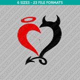 Devil Heart Embroidery Design - 6 Sizes - INSTANT DOWNLOAD