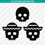 Día de Muertos Skull Earring Template SVG Laser Cut File Vector Cricut Silhouette Cameo Clipart Png Dxf Eps