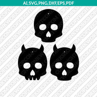 Día de Muertos Skull Earring Template SVG Laser Cut File Vector Cricut Silhouette Cameo Clipart Png Dxf Eps