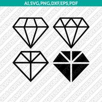 Diamond Gemstone Gem Jewelry Jewel Emerald Crystal SVG Cut File Vector Cricut Silhouette Cameo Clipart Png Dxf Eps