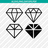 Diamond Gemstone Gem Jewelry Jewel Emerald Crystal SVG Cut File Vector Cricut Silhouette Cameo Clipart Png Dxf Eps