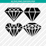 Diamond Gemstone Gem Jewelry Jewel Emerald Crystal SVG Cut File Vector Cricut Silhouette Cameo Clipart Png Dxf Eps
