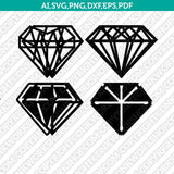 Diamond Gemstone Gem Jewelry Jewel Emerald Crystal SVG Cut File Vector Cricut Silhouette Cameo Clipart Png Dxf Eps