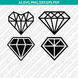 Diamond Gemstone Gem Jewelry Jewel Emerald Crystal SVG Cut File Vector Cricut Silhouette Cameo Clipart Png Dxf Eps