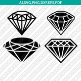 Diamond Gemstone Gem Jewelry Jewel Emerald Crystal SVG Cut File Vector Cricut Silhouette Cameo Clipart Png Dxf Eps