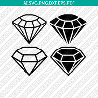 Diamond Gemstone Gem Jewelry Jewel Emerald Crystal SVG Cut File Vector Cricut Silhouette Cameo Clipart Png Dxf Eps