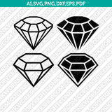 Diamond Gemstone Gem Jewelry Jewel Emerald Crystal SVG Cut File Vector Cricut Silhouette Cameo Clipart Png Dxf Eps
