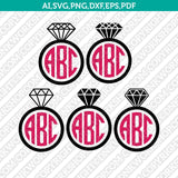 Diamond Split Monogram Frame Gemstone Gem Jewelry Jewel Emerald Crystal SVG Cut File Vector Cricut Silhouette Cameo Clipart Png Dxf Eps