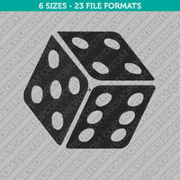 Dice Cube Embroidery Design - 6 Sizes - INSTANT DOWNLOAD