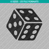 Dice Cube Embroidery Design - 6 Sizes - INSTANT DOWNLOAD