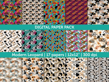 modern leopard digital paper patterns