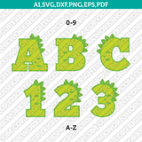 Dinosaurs Birthday Numbers Letter Font Alphabet SVG Cut File Clipart Cricut Png