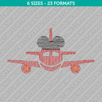 Disney Bound Mickey Mouse Airplane Machine Embroidery Design - 6 Sizes - INSTANT DOWNLOAD