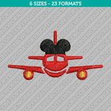 Disney Bound Mickey Mouse Airplane Machine Embroidery Design - 6 Sizes - INSTANT DOWNLOAD