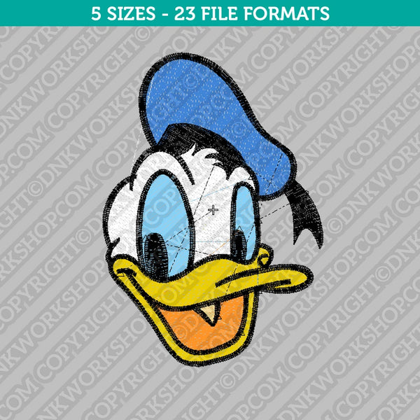 Disney Donald Duck Face Embroidery Design - 5 Sizes - INSTANT DOWNLOAD