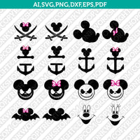 16 Disney Mickey Mouse Minnie Mouse SVG Cut File Vector Cricut Silhouette Cameo Clipart Png Dxf Eps