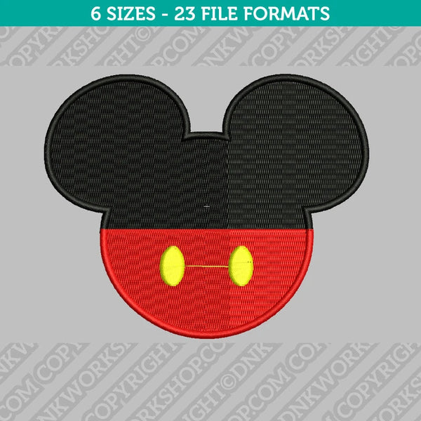 Disney Mickey Mouse Head Pants Embroidery Design - 6 Sizes - INSTANT DOWNLOAD