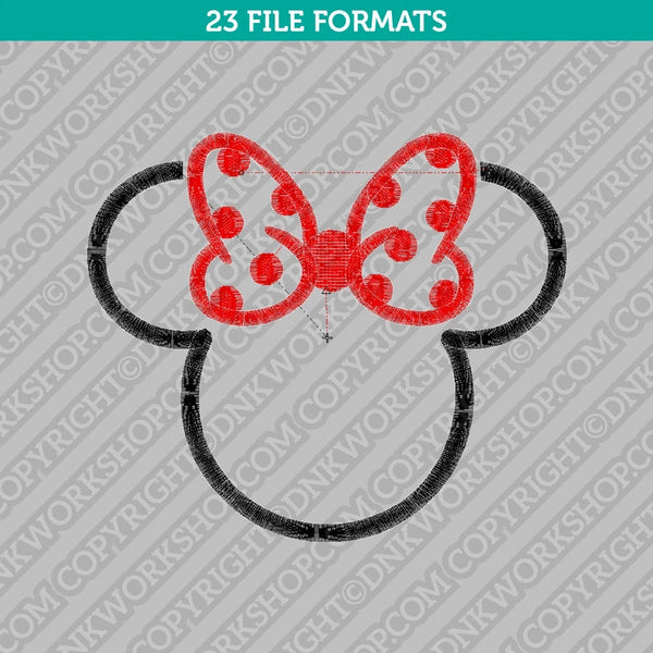 Disney Minnie Mouse Head Ears Embroidery Design - 5 Sizes - INSTANT DOWNLOAD
