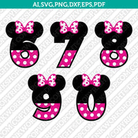 Minnie Numbers Birthday Party SVG Vector Cricut Cut File Clipart Png Eps Dxf