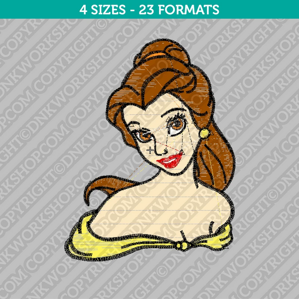 Disney Princess Belle Embroidery Design - 4 Sizes - INSTANT DOWNLOAD