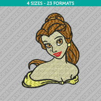 Disney Princess Belle Embroidery Design - 4 Sizes - INSTANT DOWNLOAD