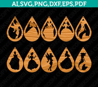 Princess Earring Template Svg Vector Cricut Laser Cut File Clipart Png Eps Dxf