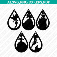 Princess Earring Template Svg Vector Cricut Laser Cut File Clipart Png Eps Dxf