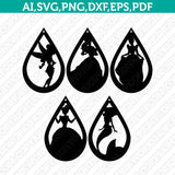 Princess Earring Template Svg Vector Cricut Laser Cut File Clipart Png Eps Dxf