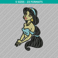Disney Princess Jasmine Embroidery Design - 5 Sizes - INSTANT DOWNLOAD