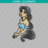 Disney Princess Jasmine Embroidery Design - 5 Sizes - INSTANT DOWNLOAD