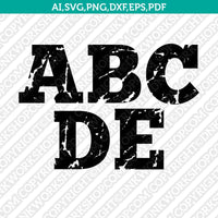 Distressed Grunge Letters Font Alphabet Lettering SVG Vector Silhouette Cameo Cricut Cut File Clipart Png Dxf Eps