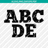 Distressed Grunge Letters Font Alphabet Lettering SVG Vector Silhouette Cameo Cricut Cut File Clipart Png Dxf Eps