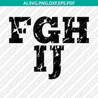 Distressed Grunge Letters Font Alphabet Lettering SVG Vector Silhouette Cameo Cricut Cut File Clipart Png Dxf Eps