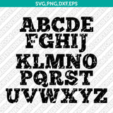 Distressed Grunge Number Alphabet SVG Vector Silhouette Cricut