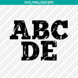 Distressed Grunge Number Alphabet SVG Vector Silhouette Cricut