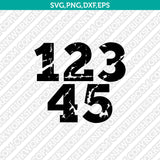 Distressed Grunge Number Alphabet SVG Vector Silhouette Cricut