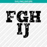 Distressed Grunge Number Alphabet SVG Vector Silhouette Cricut