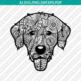 Dog Golden Retriever Mandala Zentangle Boho Vector SVG Cricut Cut File Png Clipart Eps Dxf
