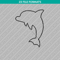 Outline Dolphin Embroidery Design Animal - 5 Sizes - INSTANT DOWNLOAD