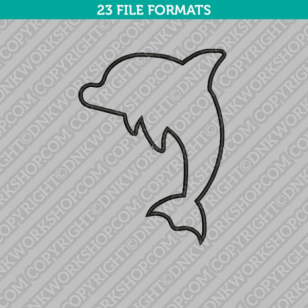 Outline Dolphin Embroidery Design Animal - 5 Sizes - INSTANT DOWNLOAD