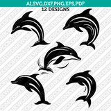 Dolphin SVG Mascot Cut File Cricut Clipart Silhouette Png