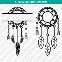 Dreamcatcher Monogram Frame SVG Silhouette Cameo Cricut Cut File Vector Png Eps Dxf