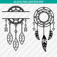 Dreamcatcher Monogram Frame SVG Silhouette Cameo Cricut Cut File Vector Png Eps Dxf