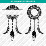 Dreamcatcher Monogram Frame SVG Silhouette Cameo Cricut Cut File Vector Png Eps Dxf