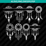 Dreamcatcher Monogram Frame SVG Silhouette Cameo Cricut Cut File Vector Png Eps Dxf