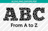 Drought Crack Letter Font Alphabet SVG Vector Silhouette Cameo Cricut Cut File Clipart Png Dxf Eps