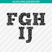 Drought Crack Letter Font Alphabet SVG Vector Silhouette Cameo Cricut Cut File Clipart Png Dxf Eps