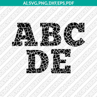 Drought Crack Letter Font Alphabet SVG Vector Silhouette Cameo Cricut Cut File Clipart Png Dxf Eps