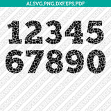 Drought Crack Numbers SVG Vector Silhouette Cameo Cricut Cut File Clipart Png Dxf Eps