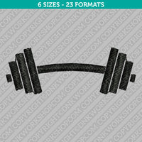 Dumbbell Gym Weight Barbell Embroidery Design - 6 Sizes - INSTANT DOWNLOAD